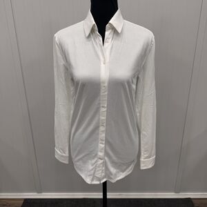 Kit and Ace Womens XS White Performance Elevated Long Sleeve Button Front Shirt